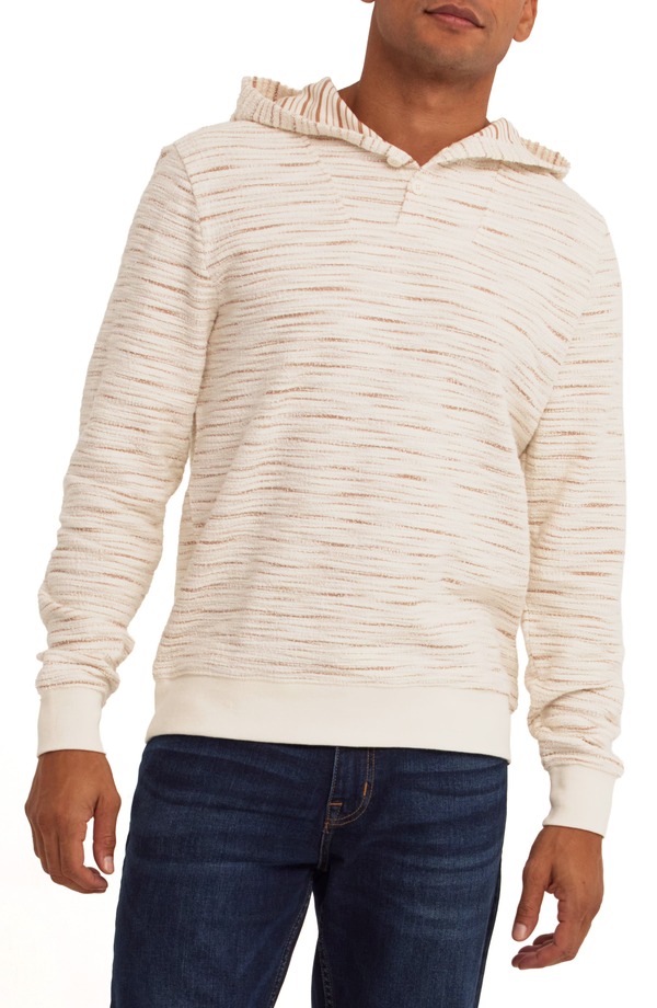 スレッズ・フォー・ソート メンズ アウター パーカー・スウェット Threads 4 Thought Kieran Shoreline Baja Stripe Hoodiecru / Papaya エクリュ