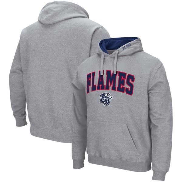 コロシアム メンズ アウター パーカー・スウェット ロゴ Men's Colosseum Heathered Gray Liberty Flames Arch and Logo Pullover Hoodie Heather Gray グレー|ReVida 店