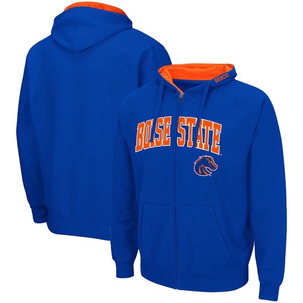 コロシアム メンズ アウター パーカー・スウェット ロゴ Men Colosseum Royal Boise State Broncos Arch \u0026 Logo 3.0 Full-Zip Hoodie Royal