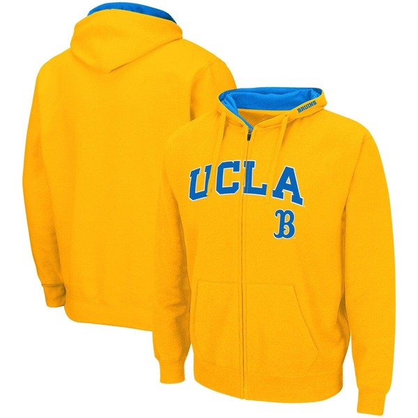コロシアム メンズ アウター パーカー・スウェット ロゴ Men Colosseum Gold UCLA Bruins Arch \u0026 Logo 3.0 Full-Zip Hoodie Gold ゴールド