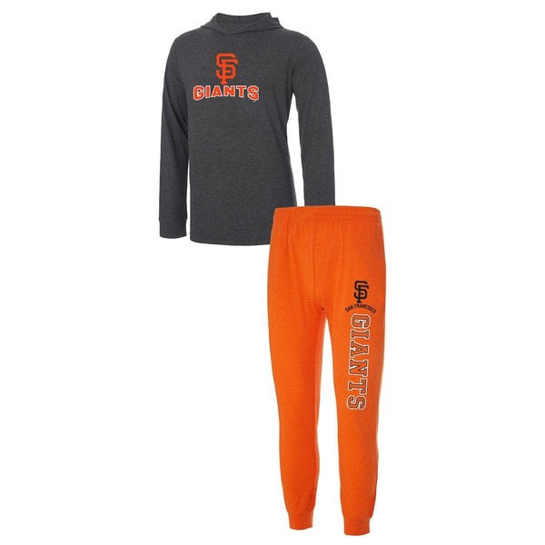 コンセプツ 運動競技 メンズ アウター パーカー・スウェット ジョガーパンツ Men\u0027s Conceptsport Heather Orange/Heather Charcoal San Francisco Giants Meter Hoodie \u0026 Joggerset Orange オレンジ色