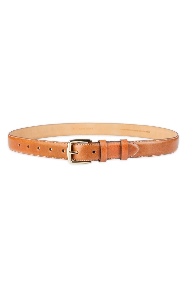 コールハーン レディース アクセサリー ベルト レザー Cole Haan Feather Edge Leather Beltan タン｜ReVida 店