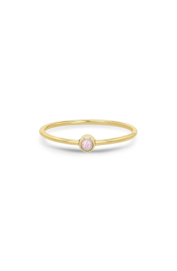 ゾーシッコ レディース アクセサリー 指輪 Zo Chicco 14K Gold Bezel Birthstone Stacking Ring Yellow Gold / Opal イエロー｜ReVida 店