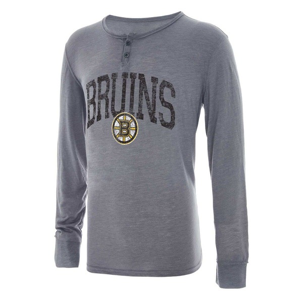 コンセプツ 運動競技 メンズ トップス プルオーバー Men\u0027s Conceptsport Gray Boston Bruins Takeaway Henley Long Sleeve T-Shirt Gray 薄墨色