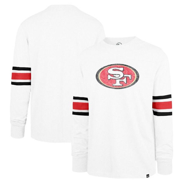 フォーティーセブン メンズ トップス Tシャツ Men's '47 White San Francisco 49ers Gridiron Premier Brex Long Sleeve T-Shirt White ホワイト|ReVida 店