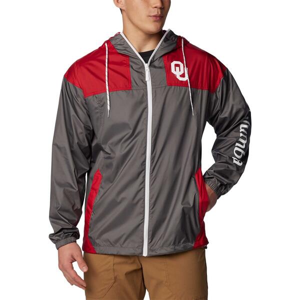 コロンビア メンズ アウター 上衣・上衣 パーカー Men\u0027s Columbia Charcoal Oklahoma Sooners Flash Challenger Omni-Shade Full-Zip Windbreaker Hoodie Jacket Charcoal 暗灰色