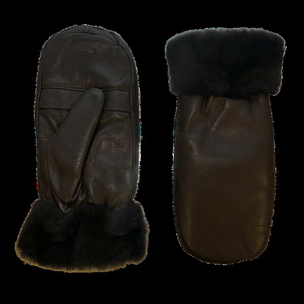 アニェル レディース アクセサリー 手袋 Agnelle Marie-Alix Rabbit Fur Lined Lambskin Mitten Moka/Moka｜ReVida 店