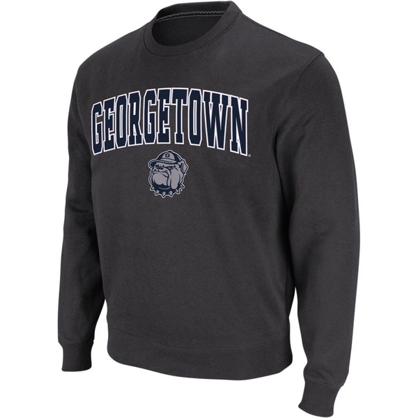 コロシアム メンズ アウター パーカー・スウェット クルーネック シャツ ロゴ Men Colosseum Charcoal Georgetown Hoyas Arch \u0026 Logo Crew Neck Sweatshirt Charcoal チャコール