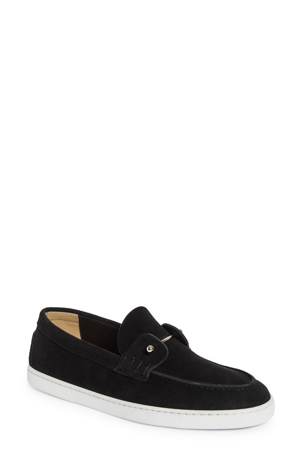 クリスチャン・ルブタン メンズ シューズ スリッポン・ローファー Christian Louboutin Chambeliboat Loafer Black Suede ブラック|ReVida 店
