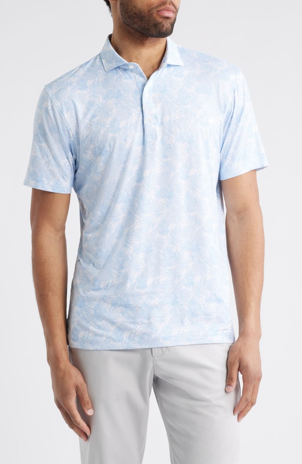 ジョニー オー メンズ トップス プルオーバー 刷り上げる johnnie-O Mana Leaf Print Featherweight Performance Polo Kona