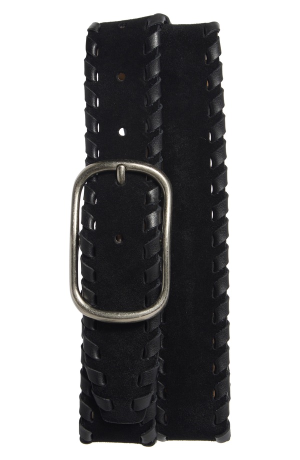 トレジャーアンドボンズ レディース アクセサリー ベルト レザー Treasure & Bondonna Leather Whipstitch Belt Black- Silver ブラック