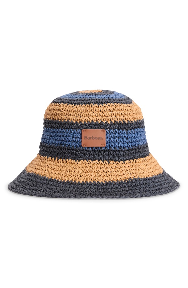 バブアー レディース アクセサリー 帽子 Barbour Josie Crochet Bucket Hat Indigo/ Tan/ Black ブラック
