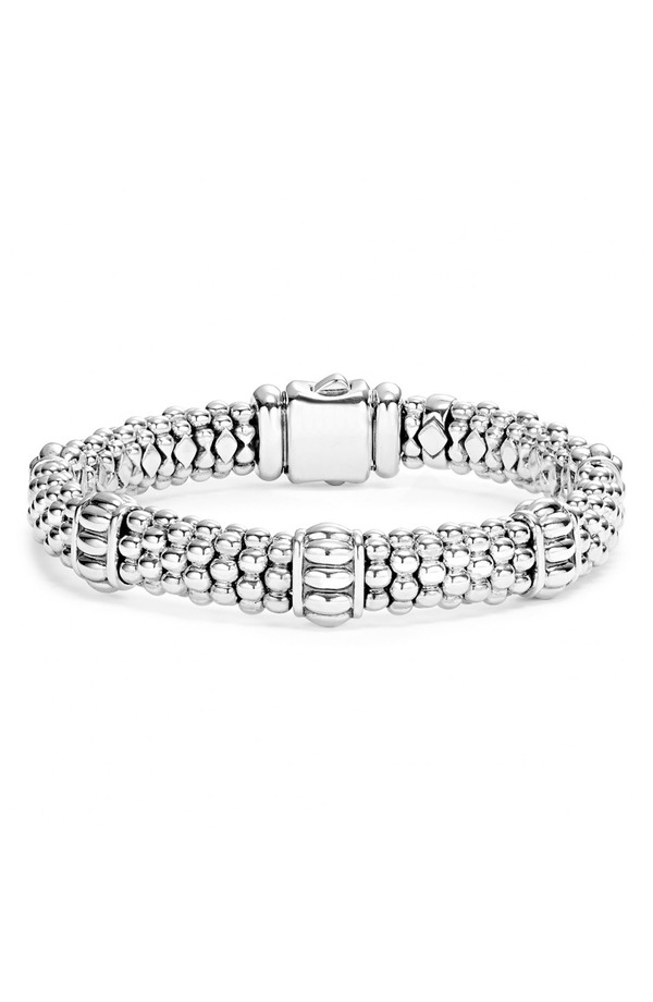 ラゴス レディース アクセサリー ブレスレット・バングル・アンクレット LAGOS Fluted Station Caviarope Bracelet Silver シルバー