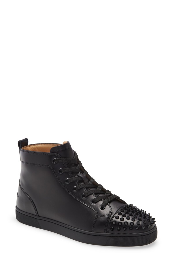 クリスチャン・ルブタン メンズ シューズ スニーカー Christian Louboutin Lou Spikes High Top Sneaker Black 黒いこと