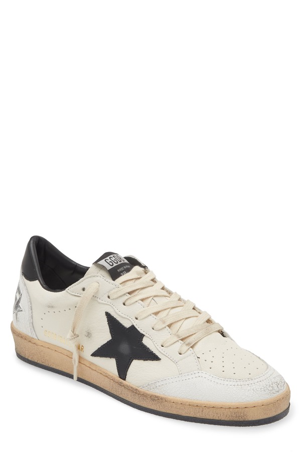 ゴールデングース メンズ シューズ スニーカー Golden Goose Ball Star Low Top Sneaker White/ Black ホワイト｜ReVida 店