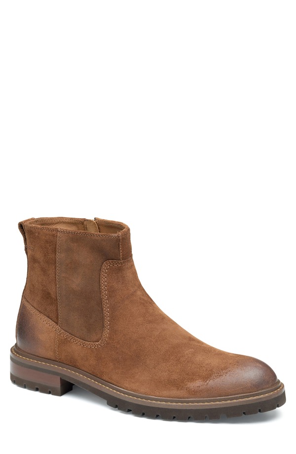 ジョンストンアンドマーフィー メンズ シューズ ブーツ・レインブーツ Johnston \u0026 Murphy Barret Zip Boot Brown Waxed Suede 赤銅色