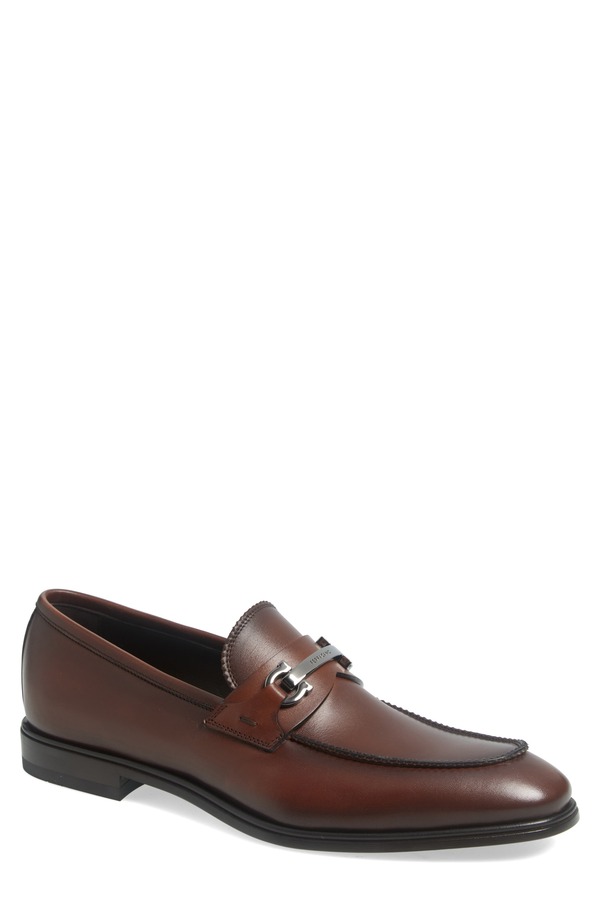 フェラガモ メンズ シューズ スリッポン・ローファー FERRAGAMO Boston Double Gancio Bit Loafer Mid-Brown T. Moro ブラウン｜ReVida 店 154,400円
