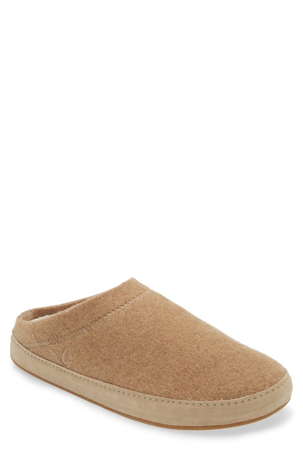 オルカイ メンズ シューズ サンダル OluKai Hmani Hulu Genuine Shearling Lined Mule Slipper Oatmeal / Oatmeal オートミール