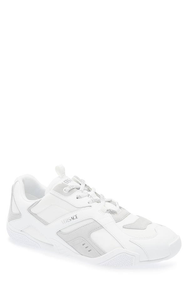 ヴェルサーチ メンズ シューズ スニーカー ロゴタイプ Versace Logo Sneaker White Concrete 白いこと