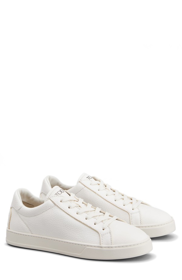 トッズ メンズ シューズ スニーカー スピード競技 なめし革 Tod\u0027s Leather Lace-Up Low Top Sneaker Bianco Latte