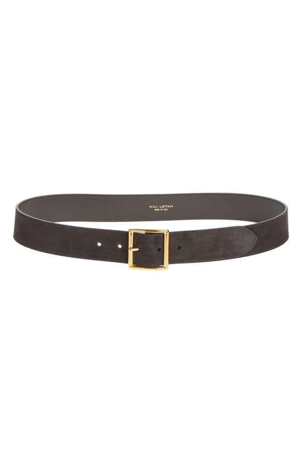 ニリロータン レディース アクセサリー ベルト スエード Nili Lotan Marcela Suede Belt Espresso W/ Gold Buckle ゴールド