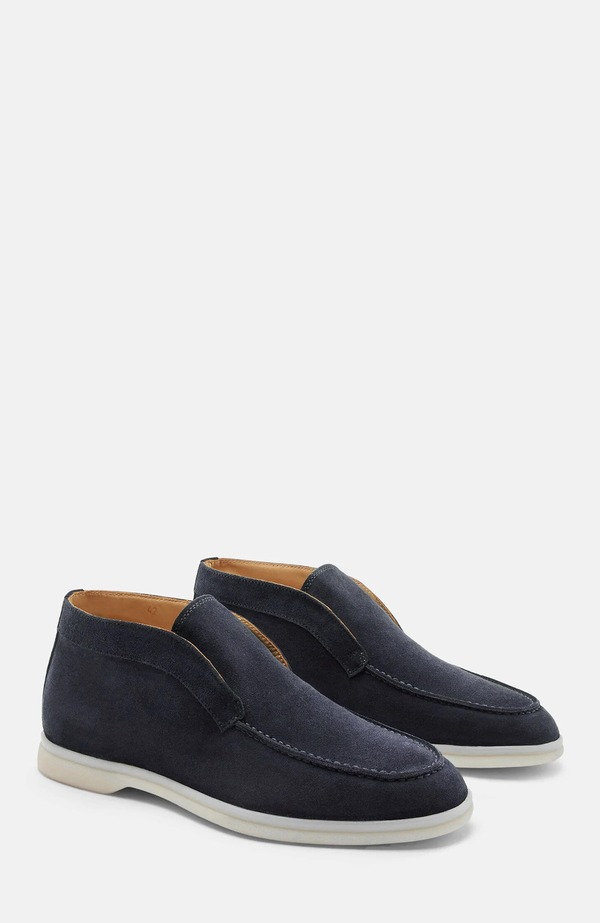スカロッソ メンズ シューズ ブーツ・レインブーツ SCAROSSO Leonardo Boots Blue - Suede 青色