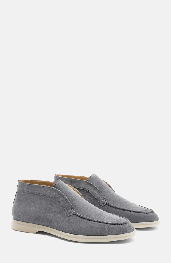 スカロッソ メンズ シューズ ブーツ・レインブーツ SCAROSSO Leonardo Boots Grey - Suede 薄墨色