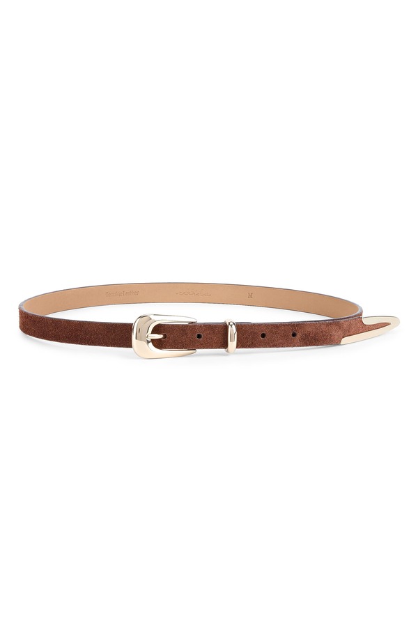エティカ レディース アクセサリー ベルト Ettika Liquid Metal Western Buckle Belt Warm Truffle|ReVida 店