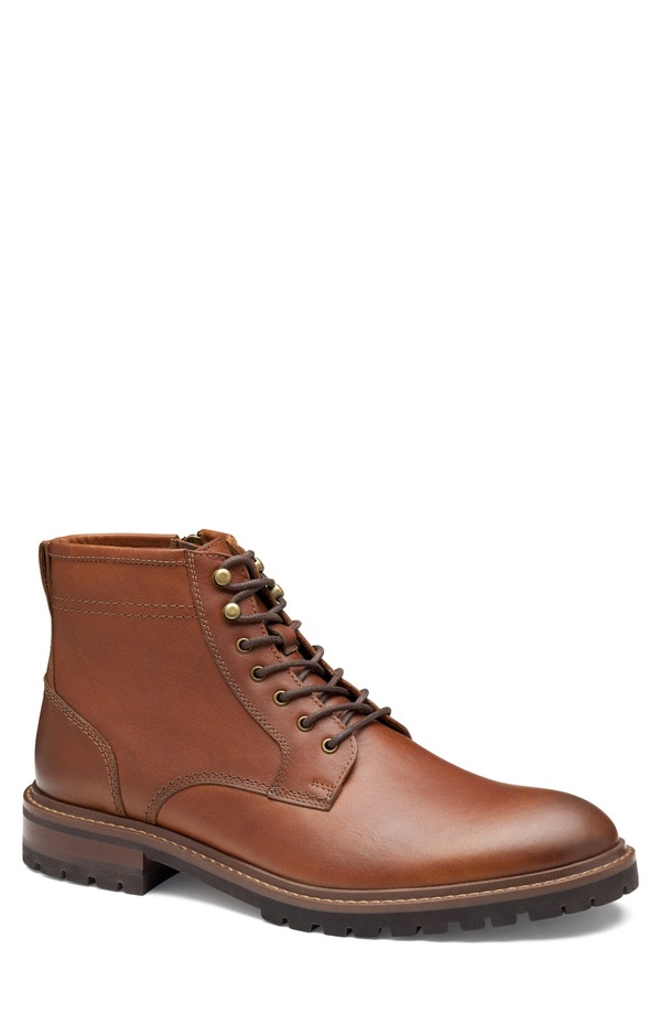 ジョンストンアンドマーフィー メンズ シューズ ブーツ・レインブーツ Johnston \u0026 Murphy Barrett Plain Toe Bootan Full Grain タン