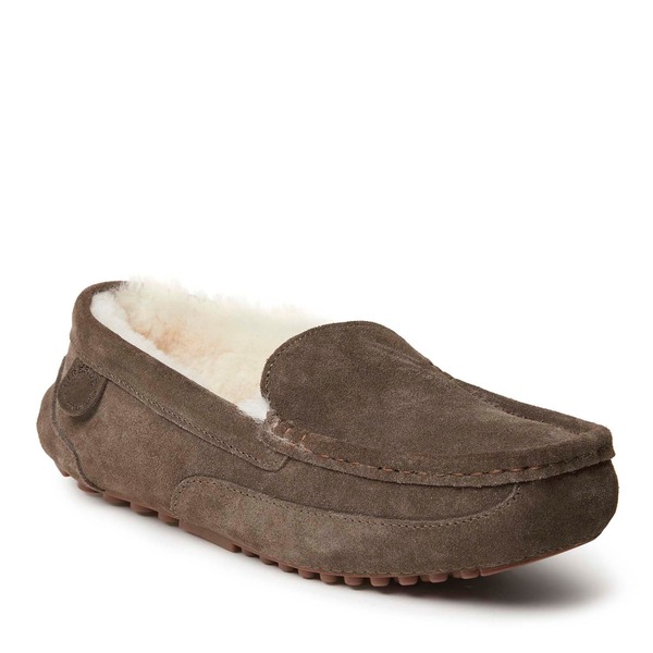 ディアフォームズ メンズ シューズ サンダル DEARFOAMS Fireside Melbourne Genuine Shearling Moccasin Slipper Coffee コーヒー｜ReVida 店