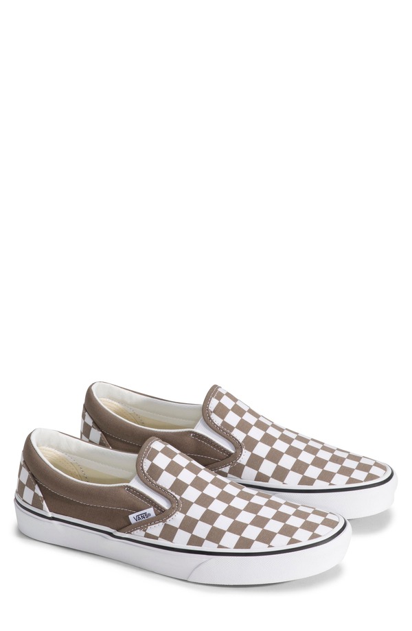 バンズ メンズ シューズ スリッポン・ローファー スニーカー Vans Classic Slip-On Sneaker Checkerboard Walnut チェック｜ReVida 店