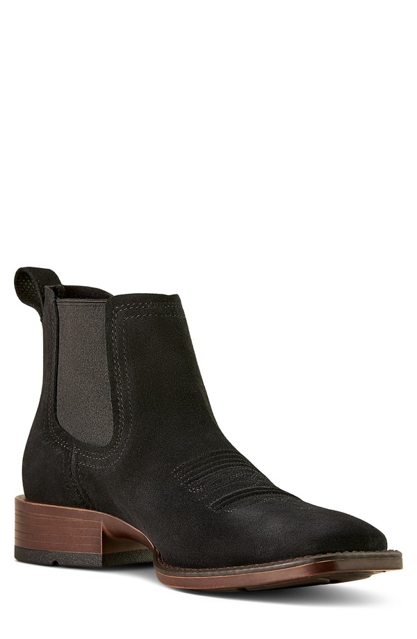 アリアト メンズ シューズ ブーツ・レインブーツ チェルシーブーツ チェルシー Ariat Booker Ultrawestern Chelsea Boot Black Suede ブラック｜ReVida 店
