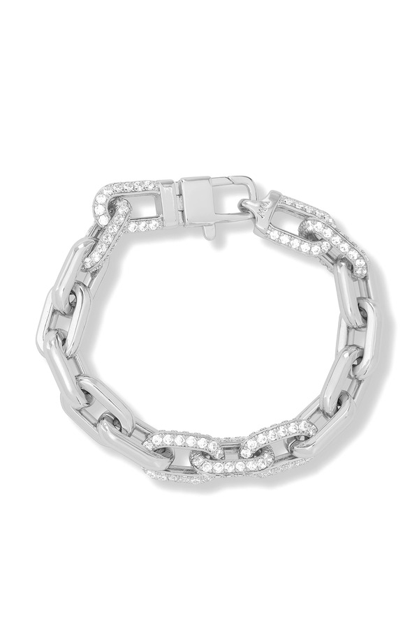 メリンダマリア レディース アクセサリー ブレスレット・バングル・アンクレット Melinda Maria Frankie Pav Cubic Zirconia Link Bracelet Silver-White ホワイト