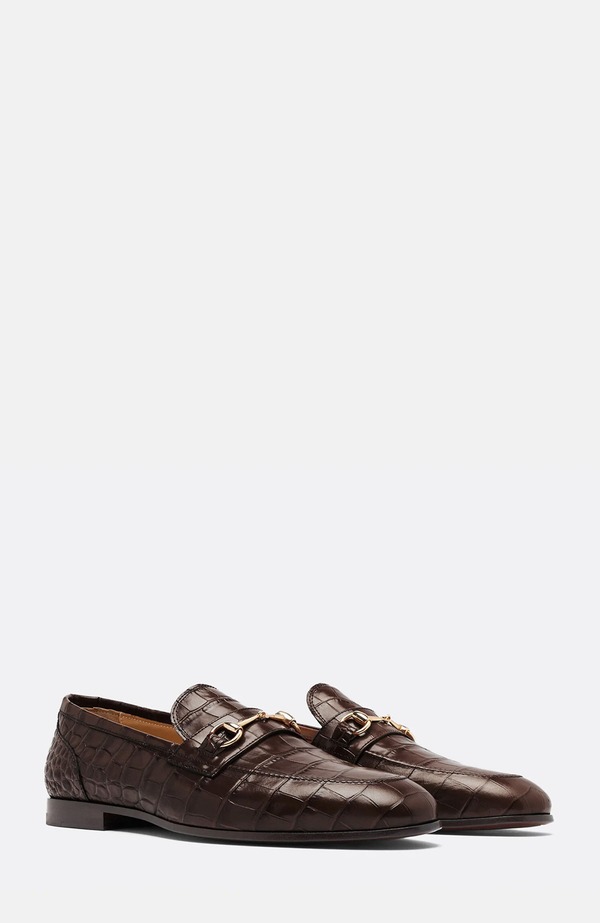 スカロッソ メンズ シューズ 置き目毛皮 SCAROSSO Alessandro Loafers Dark Brown 赤銅色