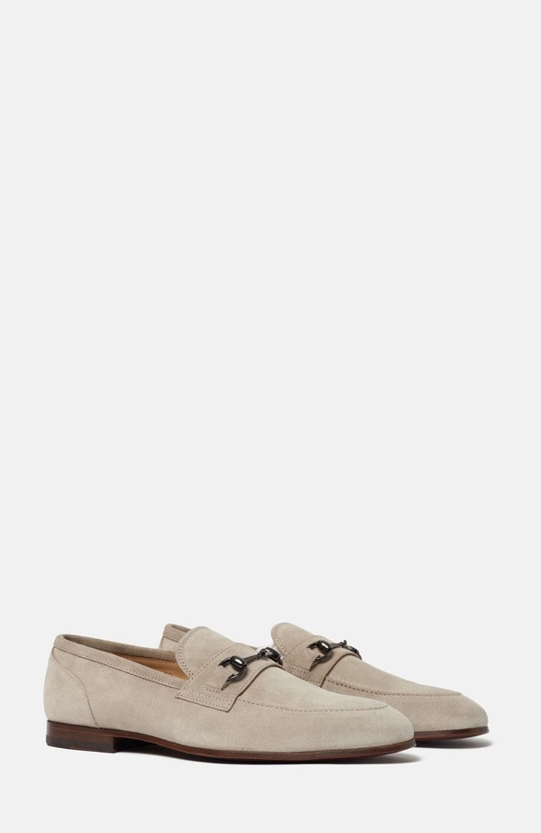 スカロッソ メンズ シューズ 置き目毛皮 SCAROSSO Alessandro Loafersand - Suede 砂子