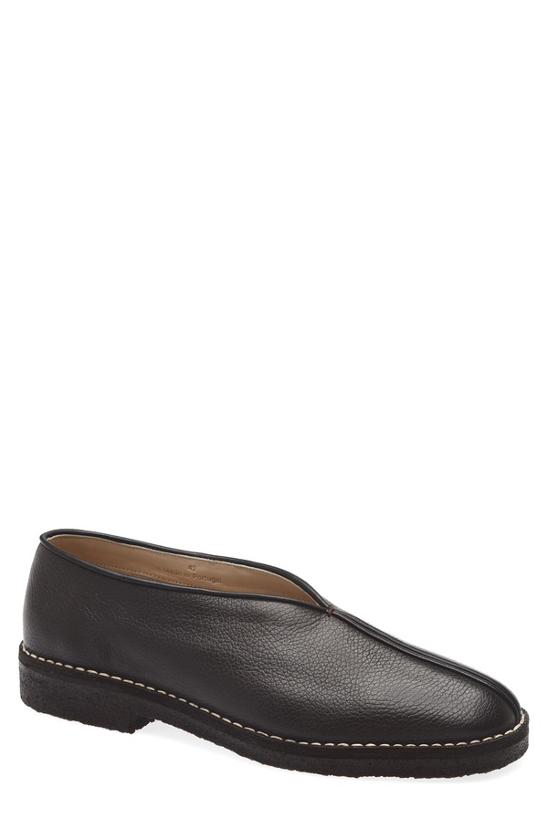 ルメール メンズ シューズ スリッポン・ローファー 縮緬 Lemaire Piped Crepe Slipper Loafer Dark Brown 赤銅色