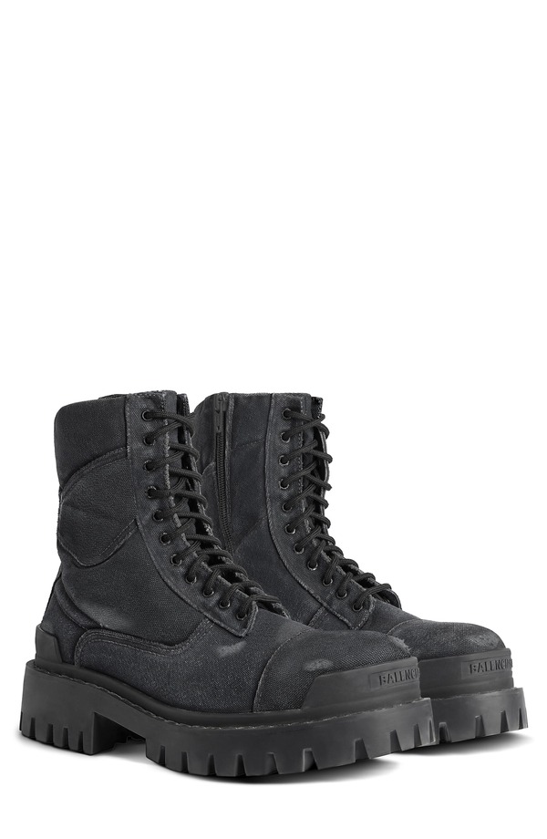 バレンシアガ メンズ シューズ ブーツ・レインブーツ Balenciaga Combat Strike Boot Black 黒いこと