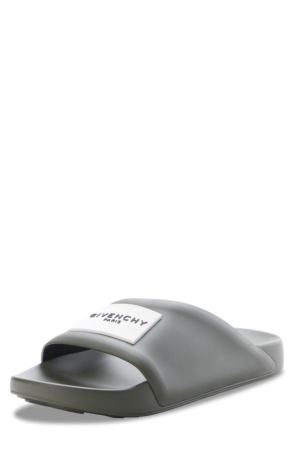 ジバンシー メンズ シューズ サンダル Givenchy Label Slide Sandal Khaki カーキ|ReVida 店