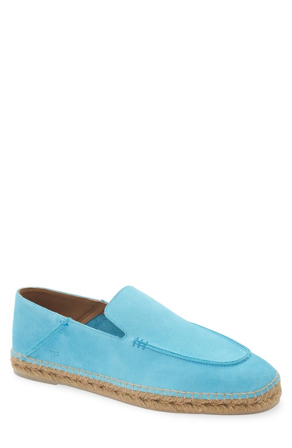 トム・ジェラルド・r・フォード メンズ シューズ スリッポン・ローファー TOM FORD Finn Espadrille Loafer Aqua Blue/ Ecru エクリュ