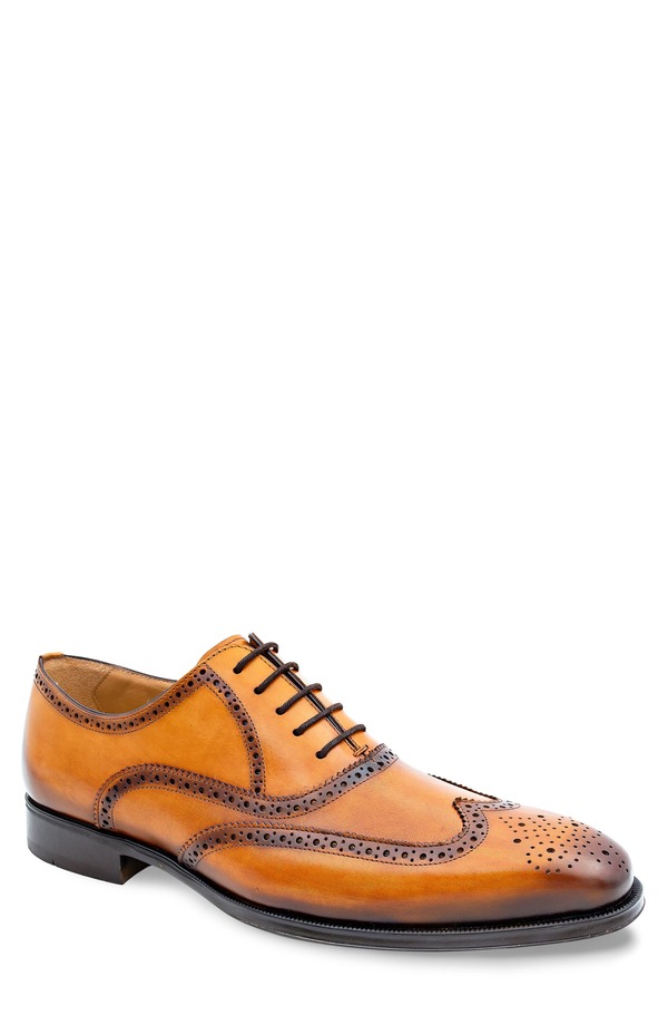 メズラン メンズ シューズ オックスフォード ウィングチップ Mezlan Galco Wingtip Oxford Cognac