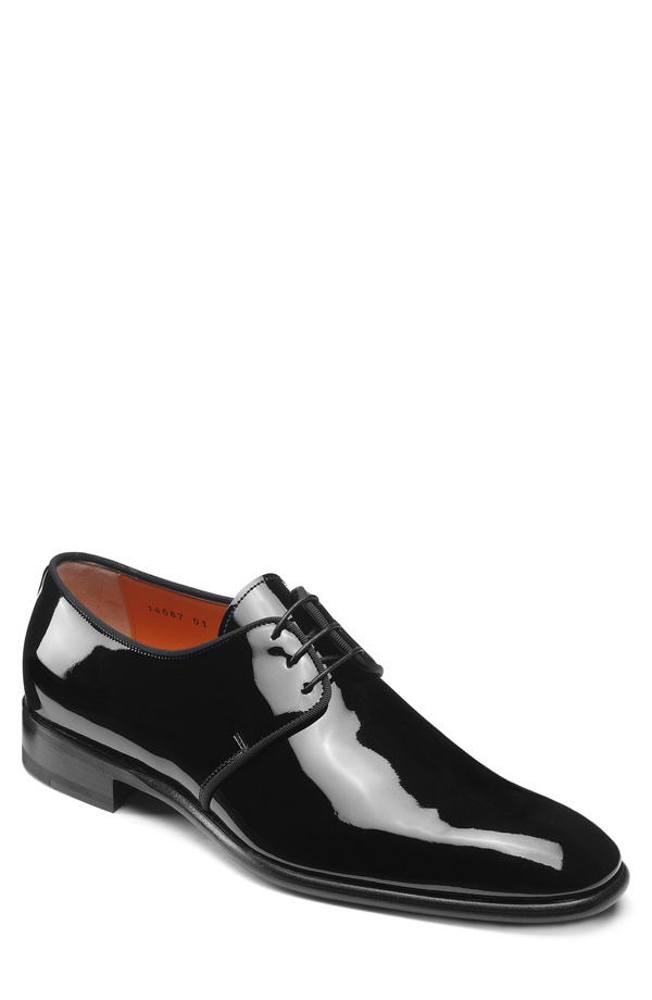 サントーニ メンズ シューズ 力くらべ Santonisogram Plain Toe Derby Black-N01 黒いこと