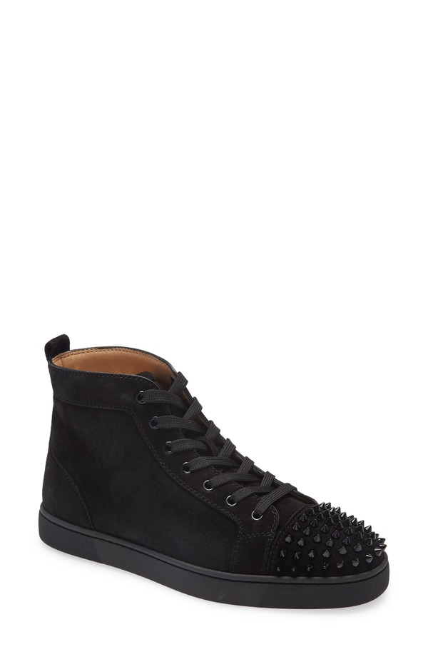 クリスチャン・ルブタン メンズ シューズ スニーカー Christian Louboutin Lou Spikes High Top Sneaker B049 Black/Black/Bk 黒いこと