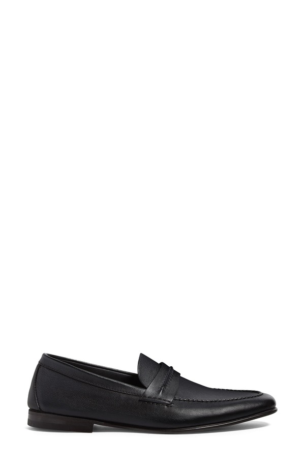 ゼニア メンズ シューズ スリッポン・ローファー なめし革 ZEGNA Black Natural Grain Leather Loafer Black Solid 黒いこと