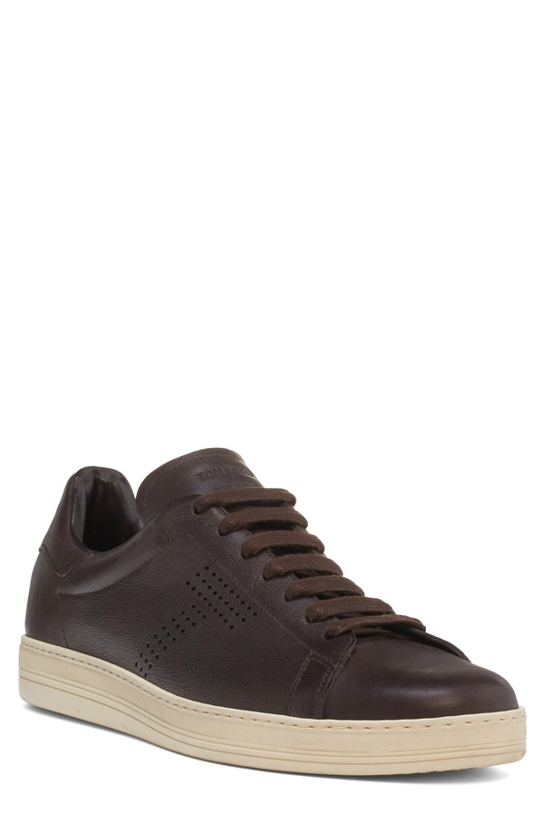 トム・フォード メンズ シューズ スニーカー TOM FORD Warwick Sneaker 3Bw33 Coffee/ Cream クリーム｜ReVida 店