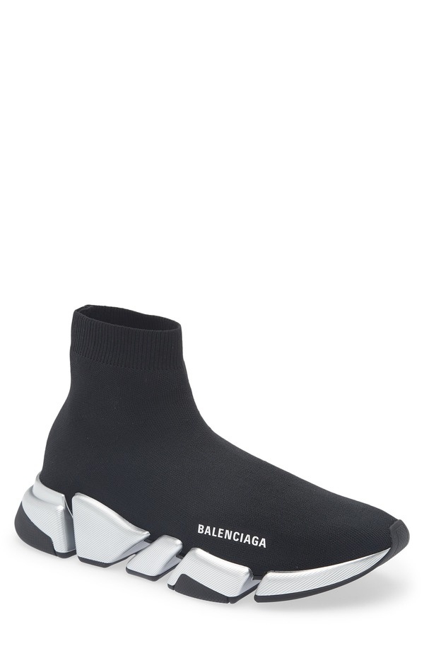 バレンシアガ メンズ シューズ スニーカー Balenciaga Speed 2.0 LT Sock Sneaker Black/ Silver 黒いこと