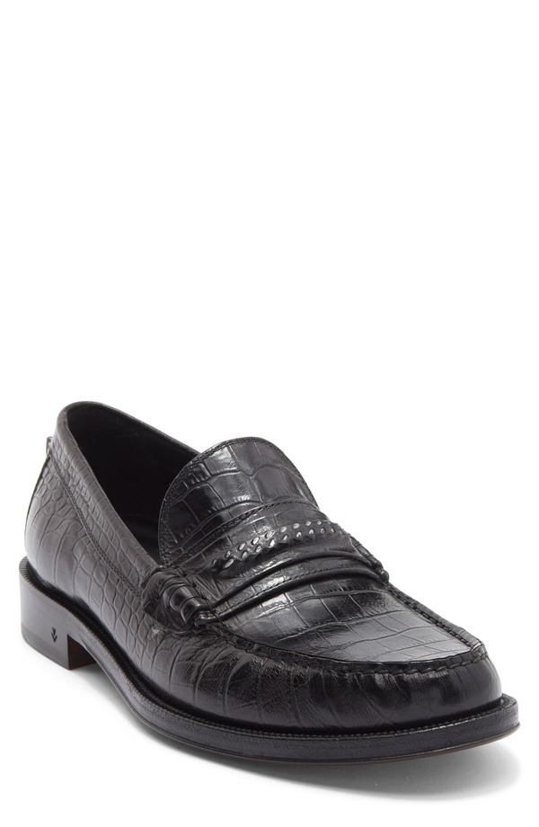 ジョンバルベイトス メンズ シューズ 置き目毛革 John Varvatos Greenwichain Loafer Black 黒いこと