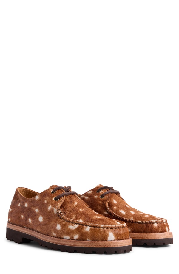 スペリー メンズ シューズ オックスフォード プラスサイズ キャップ Sperry x Colour Plus Companie Genuine Calf Hair Captains Oxford Fawn Leather Pony Hair