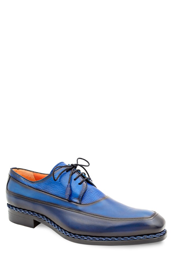 メズラン メンズ シューズ 力くらべ Mezlan Bowery Derby Navy Multi 米国海軍