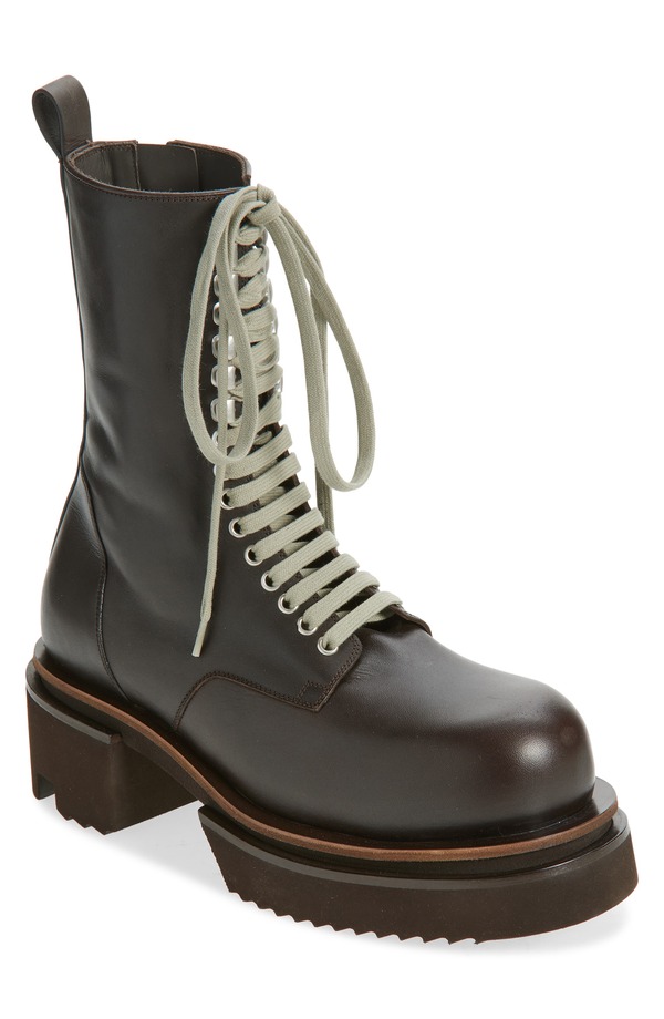 リックオウエンス メンズ シューズ ブーツ・レインブーツ プラットホーム スピード競技 Rick Owens Bogun Platform Lace-Up Boot Dark Dust