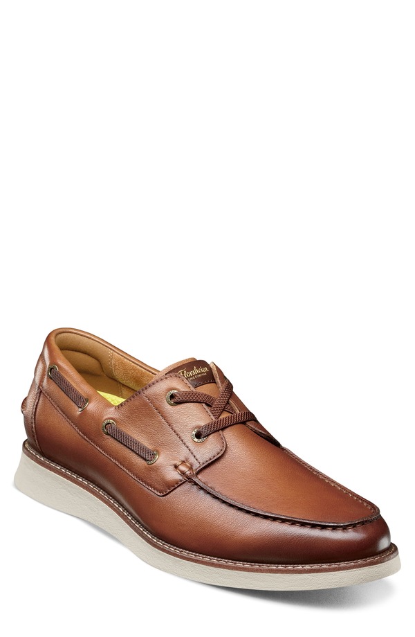 フローシャイム メンズ シューズ スリッポン・ローファー レース Florsheim Launch Moc Toe Lace-Up Boat Shoe Cognac Multi マルチカラー｜ReVida 店